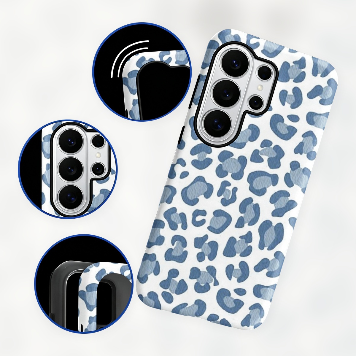 Blaues Leopardenmuster 2-in-1  – Computer Case Bewertung und Preis